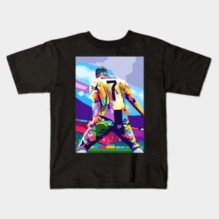 Cristiano Ronaldo Celebration Wpap Pop Art Kids T-Shirt